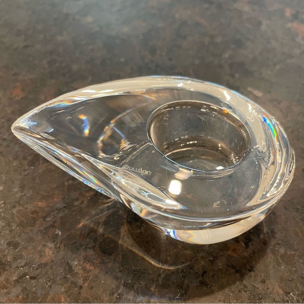 Vintage Orrefors Sweden Crystal Drop Votive Tealight Holder 90s  Martti Rytkonen - Picture 6 of 16